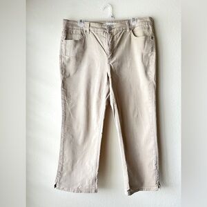 Jones New York Beige Straight-Leg Jeans